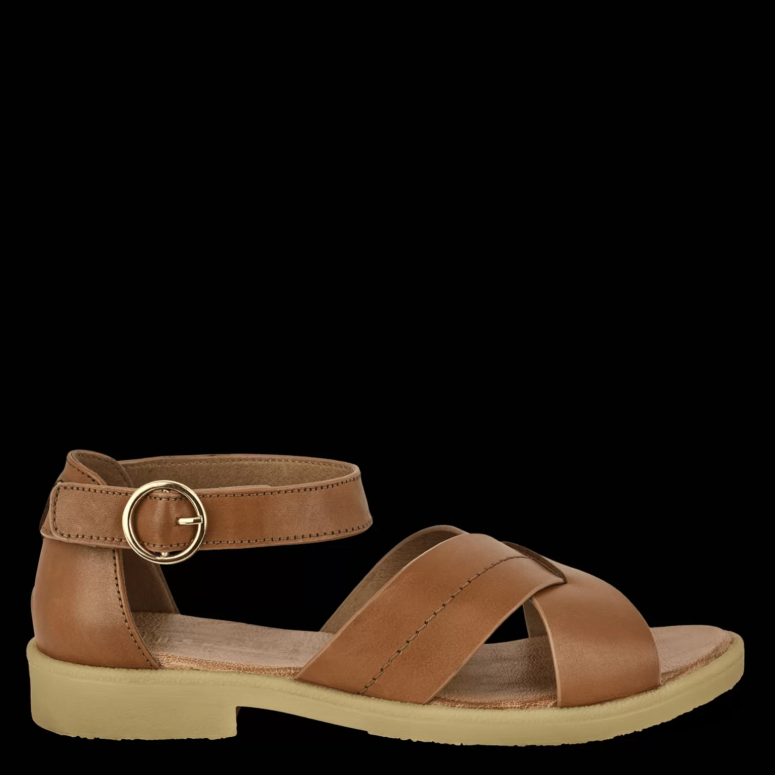 Shop CAROLINE COZY - BROWN Dame Sandaler med flad sål