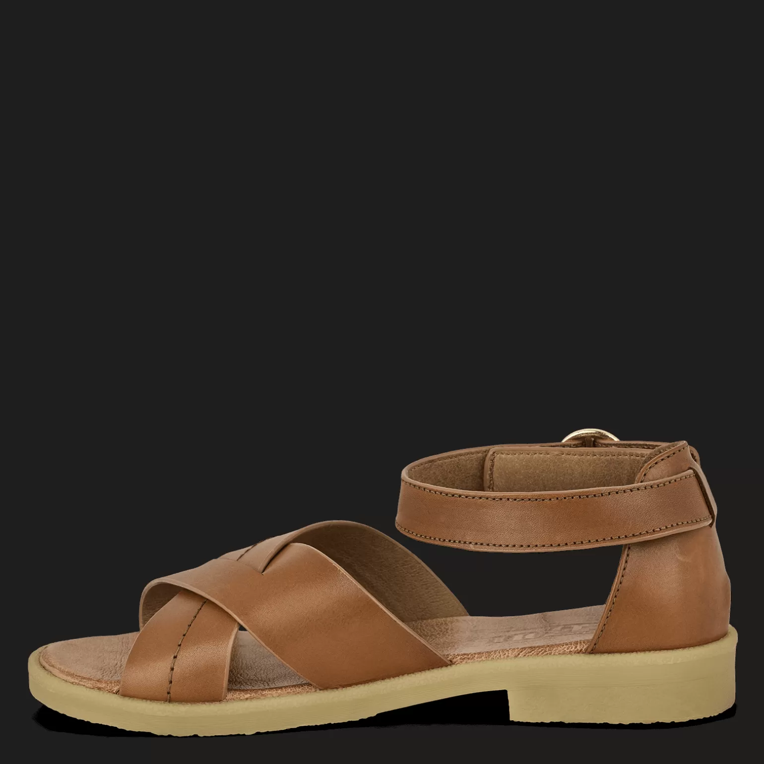 Shop CAROLINE COZY - BROWN Dame Sandaler med flad sål