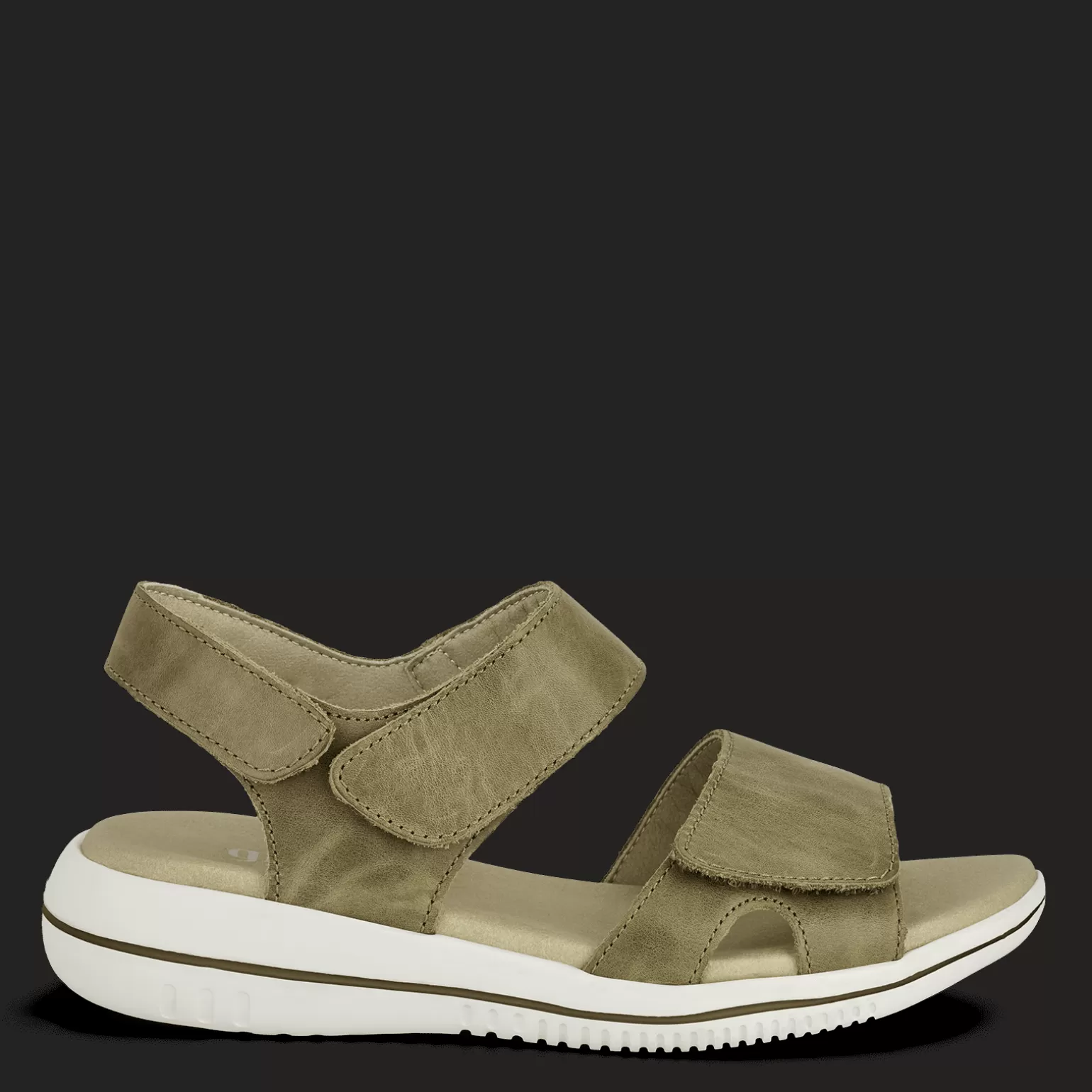 Best Sale LEAF LUCY - OLIVE Dame Sandaler med flad sål