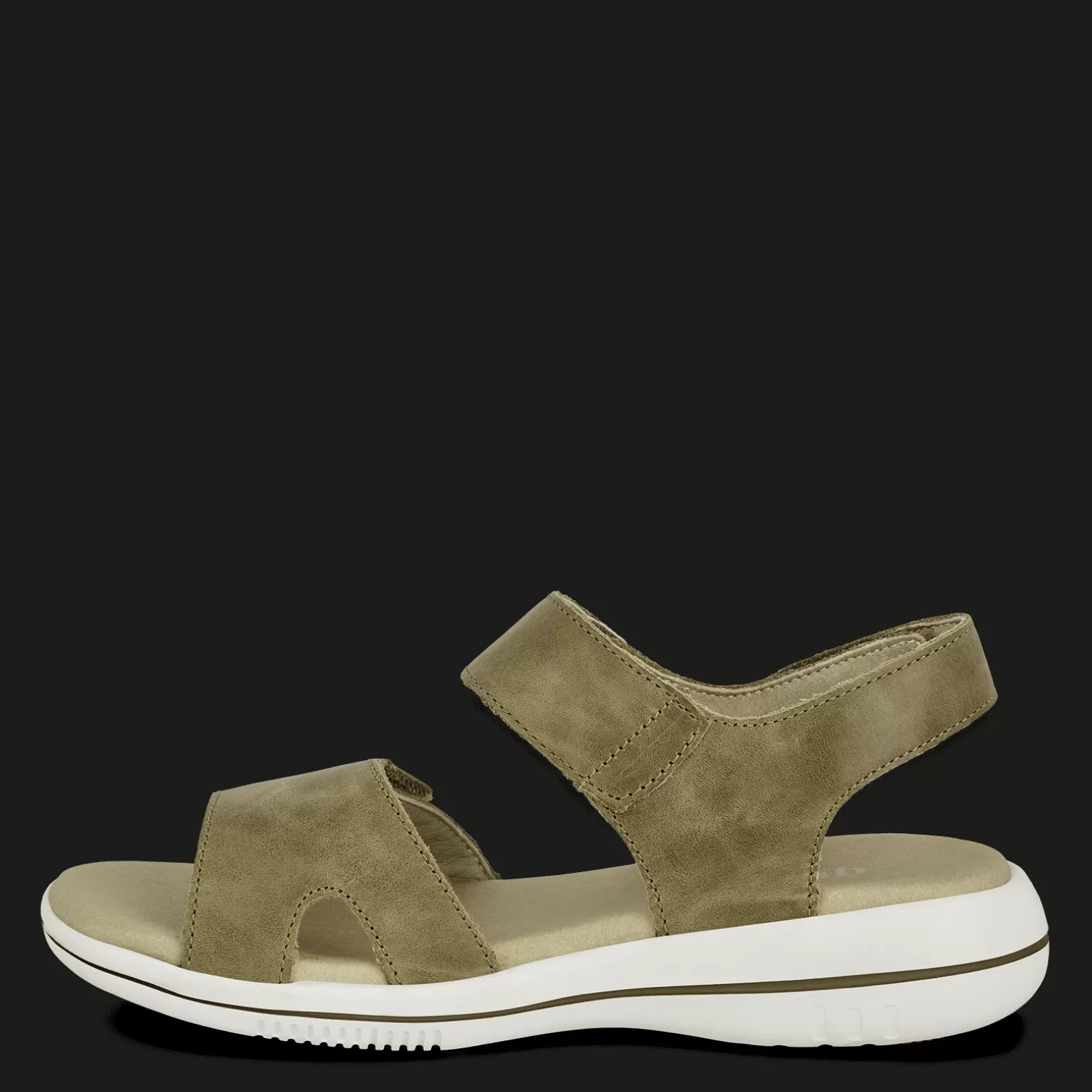 Best Sale LEAF LUCY - OLIVE Dame Sandaler med flad sål